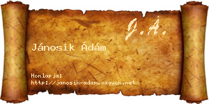 Jánosik Ádám névjegykártya